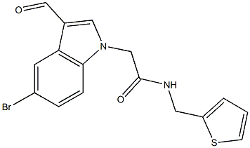 2-(5-bromo-3-formyl-1H-indol-1-yl)-N-(2-thienylmethyl)acetamide Structure