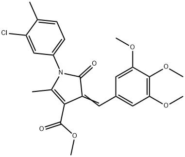 methyl 1-(3-chloro-4-methylphenyl)-2-methyl-5-oxo-4-(3,4,5-trimethoxybenzylidene)-4,5-dihydro-1H-pyrrole-3-carboxylate Structure