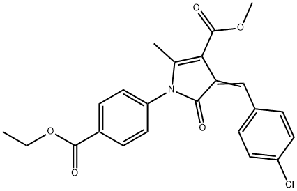 methyl 4-(4-chlorobenzylidene)-1-[4-(ethoxycarbonyl)phenyl]-2-methyl-5-oxo-4,5-dihydro-1H-pyrrole-3-carboxylate Structure