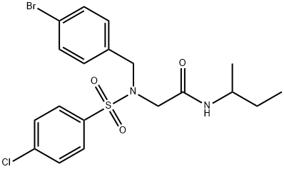 2-{(4-bromobenzyl)[(4-chlorophenyl)sulfonyl]amino}-N-(sec-butyl)acetamide 구조식 이미지