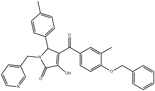 4-[4-(benzyloxy)-3-methylbenzoyl]-3-hydroxy-5-(4-methylphenyl)-1-(pyridin-3-ylmethyl)-1,5-dihydro-2H-pyrrol-2-one Structure