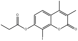 8-iodo-3,4-dimethyl-2-oxo-2H-chromen-7-yl propionate 구조식 이미지