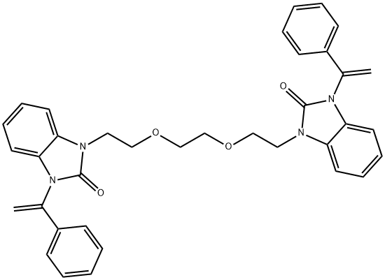 1-[2-(2-{2-[2-oxo-3-(1-phenylvinyl)-2,3-dihydro-1H-benzimidazol-1-yl]ethoxy}ethoxy)ethyl]-3-(1-phenylvinyl)-1,3-dihydro-2H-benzimidazol-2-one 구조식 이미지