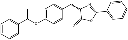 2-phenyl-4-[4-(1-phenylethoxy)benzylidene]-1,3-oxazol-5(4H)-one Structure