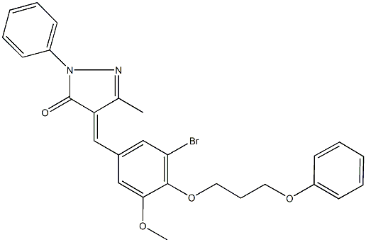 4-[3-bromo-5-methoxy-4-(3-phenoxypropoxy)benzylidene]-5-methyl-2-phenyl-2,4-dihydro-3H-pyrazol-3-one Structure