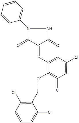 4-{3,5-dichloro-2-[(2,6-dichlorobenzyl)oxy]benzylidene}-1-phenyl-3,5-pyrazolidinedione Structure