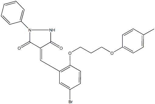 4-{5-bromo-2-[3-(4-methylphenoxy)propoxy]benzylidene}-1-phenyl-3,5-pyrazolidinedione Structure