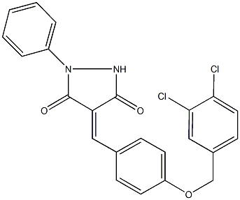 4-{4-[(3,4-dichlorobenzyl)oxy]benzylidene}-1-phenyl-3,5-pyrazolidinedione Structure