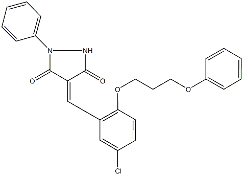 4-[5-chloro-2-(3-phenoxypropoxy)benzylidene]-1-phenyl-3,5-pyrazolidinedione Structure
