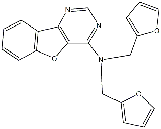 N,N-bis(2-furylmethyl)[1]benzofuro[3,2-d]pyrimidin-4-amine Structure