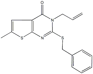 3-allyl-2-(benzylsulfanyl)-6-methylthieno[2,3-d]pyrimidin-4(3H)-one Structure