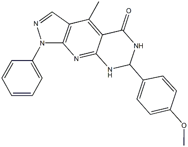 7-(4-methoxyphenyl)-4-methyl-1-phenyl-1,6,7,8-tetrahydro-5H-pyrazolo[4',3':5,6]pyrido[2,3-d]pyrimidin-5-one Structure