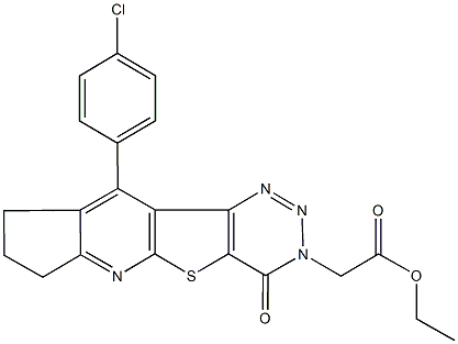 ethyl [10-(4-chlorophenyl)-4-oxo-4,7,8,9-tetrahydro-3H-cyclopenta[5',6']pyrido[3',2':4,5]thieno[3,2-d][1,2,3]triazin-3-yl]acetate 구조식 이미지