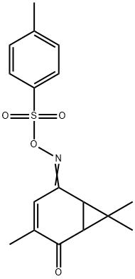 3,7,7-trimethyl-5-[{p-toluenesulfonyloxy}imino]bicyclo[4.1.0]hept-3-en-2-one Structure