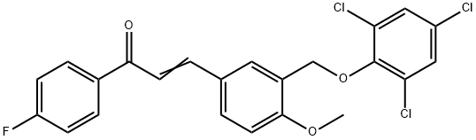 1-(4-fluorophenyl)-3-{4-methoxy-3-[(2,4,6-trichlorophenoxy)methyl]phenyl}-2-propen-1-one 구조식 이미지