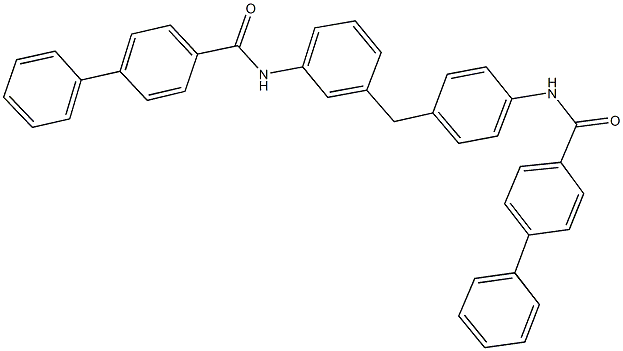 N-(3-{4-[([1,1'-biphenyl]-4-ylcarbonyl)amino]benzyl}phenyl)[1,1'-biphenyl]-4-carboxamide 구조식 이미지