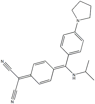 2-{4-[(isopropylamino)(4-pyrrolidin-1-ylphenyl)methylene]cyclohexa-2,5-dien-1-ylidene}malononitrile 구조식 이미지