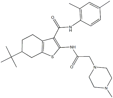 6-tert-butyl-N-(2,4-dimethylphenyl)-2-{[(4-methylpiperazin-1-yl)acetyl]amino}-4,5,6,7-tetrahydro-1-benzothiophene-3-carboxamide Structure