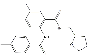 5-iodo-2-[(4-methylbenzoyl)amino]-N-(tetrahydro-2-furanylmethyl)benzamide Structure