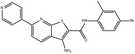 3-amino-N-(4-bromo-2-methylphenyl)-6-pyridin-4-ylthieno[2,3-b]pyridine-2-carboxamide Structure
