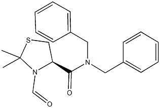 N,N-dibenzyl-3-formyl-2,2-dimethyl-1,3-thiazolidine-4-carboxamide Structure