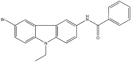 N-(6-bromo-9-ethyl-9H-carbazol-3-yl)benzamide 구조식 이미지