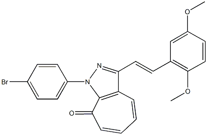 1-(4-bromophenyl)-3-[2-(2,5-dimethoxyphenyl)vinyl]cyclohepta[c]pyrazol-8(1H)-one Structure