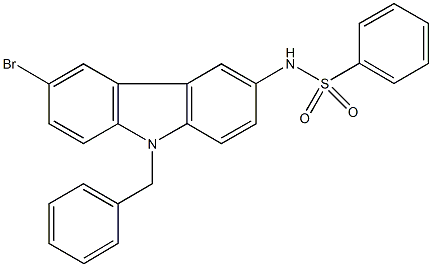 N-(9-benzyl-6-bromo-9H-carbazol-3-yl)benzenesulfonamide 구조식 이미지