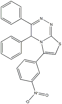 6-{3-nitrophenyl}-3,4-diphenyl-4H-[1,3]thiazolo[2,3-c][1,2,4]triazine 구조식 이미지