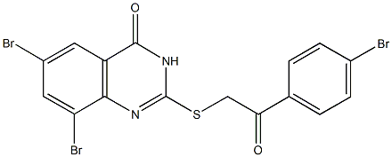 6,8-dibromo-2-{[2-(4-bromophenyl)-2-oxoethyl]sulfanyl}-4(3H)-quinazolinone Structure