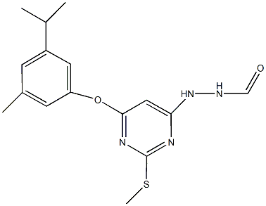 N'-[6-(3-isopropyl-5-methylphenoxy)-2-(methylsulfanyl)-4-pyrimidinyl]formic hydrazide 구조식 이미지