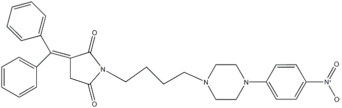 3-(diphenylmethylene)-1-[4-(4-{4-nitrophenyl}-1-piperazinyl)butyl]-2,5-pyrrolidinedione Structure