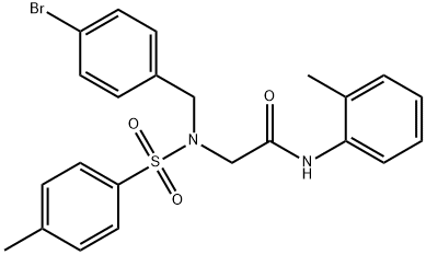 2-{(4-bromobenzyl)[(4-methylphenyl)sulfonyl]amino}-N-(2-methylphenyl)acetamide 구조식 이미지