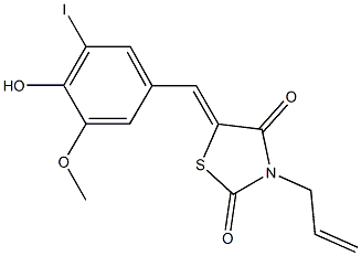 3-allyl-5-(4-hydroxy-3-iodo-5-methoxybenzylidene)-1,3-thiazolidine-2,4-dione Structure