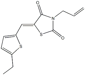 3-allyl-5-[(5-ethyl-2-thienyl)methylene]-1,3-thiazolidine-2,4-dione Structure
