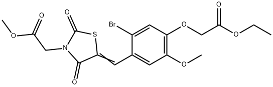 methyl {5-[2-bromo-4-(2-ethoxy-2-oxoethoxy)-5-methoxybenzylidene]-2,4-dioxo-1,3-thiazolidin-3-yl}acetate Structure