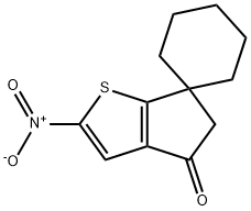 2-nitro-5,6-dihydrospiro(4H-cyclopenta[b]thiophene-6,1'-cyclohexane)-4-one Structure