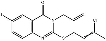 3-allyl-2-[(3-chloro-2-butenyl)sulfanyl]-6-iodo-4(3H)-quinazolinone 구조식 이미지
