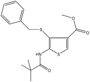 methyl 4-(benzylsulfanyl)-5-[(2,2-dimethylpropanoyl)amino]-3-thiophenecarboxylate Structure