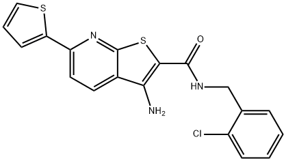 3-amino-N-(2-chlorobenzyl)-6-thien-2-ylthieno[2,3-b]pyridine-2-carboxamide 구조식 이미지
