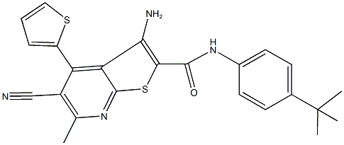 3-amino-N-(4-tert-butylphenyl)-5-cyano-6-methyl-4-(2-thienyl)thieno[2,3-b]pyridine-2-carboxamide Structure