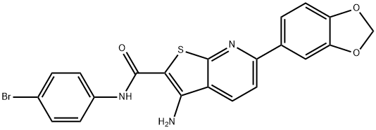 3-amino-6-(1,3-benzodioxol-5-yl)-N-(4-bromophenyl)thieno[2,3-b]pyridine-2-carboxamide Structure