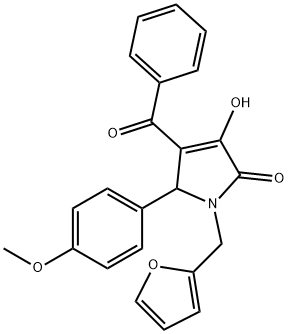 4-benzoyl-1-(2-furylmethyl)-3-hydroxy-5-(4-methoxyphenyl)-1,5-dihydro-2H-pyrrol-2-one Structure