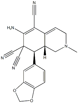 6-amino-8-(1,3-benzodioxol-5-yl)-2-methyl-2,3,8,8a-tetrahydro-5,7,7(1H)-isoquinolinetricarbonitrile 구조식 이미지