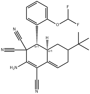 2-amino-6-tert-butyl-4-[2-(difluoromethoxy)phenyl]-4a,5,6,7-tetrahydro-1,3,3(4H)-naphthalenetricarbonitrile 구조식 이미지