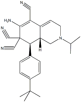 6-amino-8-(4-tert-butylphenyl)-2-isopropyl-2,3,8,8a-tetrahydro-5,7,7(1H)-isoquinolinetricarbonitrile 구조식 이미지