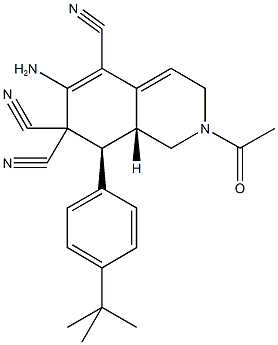 2-acetyl-6-amino-8-(4-tert-butylphenyl)-2,3,8,8a-tetrahydro-5,7,7(1H)-isoquinolinetricarbonitrile Structure