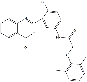 N-[4-chloro-3-(4-oxo-4H-3,1-benzoxazin-2-yl)phenyl]-2-(2,6-dimethylphenoxy)acetamide 구조식 이미지