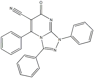 7-oxo-1,3,5-triphenyl-1,7-dihydro[1,2,4]triazolo[4,3-a]pyrimidine-6-carbonitrile 구조식 이미지