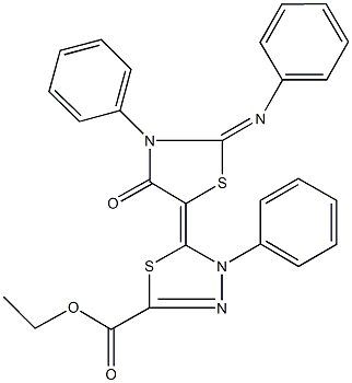 ethyl 5-[4-oxo-3-phenyl-2-(phenylimino)-1,3-thiazolidin-5-ylidene]-4-phenyl-4,5-dihydro-1,3,4-thiadiazole-2-carboxylate Structure